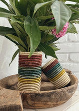 Load image into Gallery viewer, Rwandan Woven Vase/Wine Holder - multicolor
