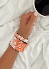 Load image into Gallery viewer, Tanzanian Orange and White Ombre Leather Bracelet