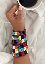 Load image into Gallery viewer, Tanzanian Patchwork Multi Beaded Leather Bracelet