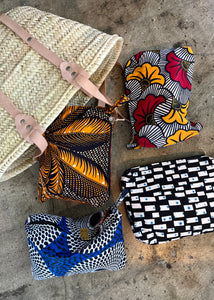 African Wax Fabric Pouches