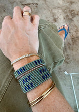 Load image into Gallery viewer, Tanzanian Leather Bracelet - Blue/Teal Stitches