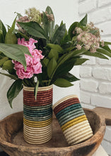 Load image into Gallery viewer, Rwandan Woven Vase/Wine Holder - multicolor