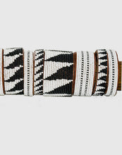Load image into Gallery viewer, Tanzanian Black Tri Beaded Leather Bracelet
