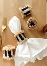 Load image into Gallery viewer, Fringe Stripe Napkin Rings - set of 4