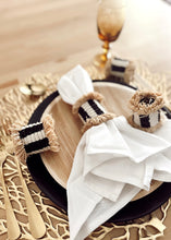 Load image into Gallery viewer, Fringe Stripe Napkin Rings - set of 4