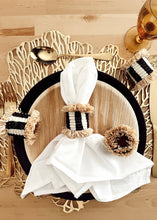 Load image into Gallery viewer, Fringe Stripe Napkin Rings - set of 4