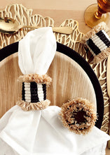 Load image into Gallery viewer, Fringe Stripe Napkin Rings - set of 4