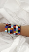 Load and play video in Gallery viewer, Tanzanian Patchwork Multi Beaded Leather Bracelet
