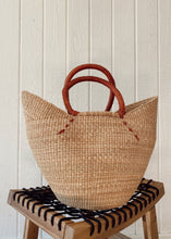 Load image into Gallery viewer, Natural Wing Shopper - Cognac Handles