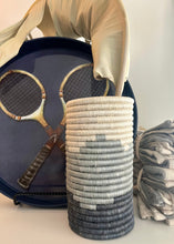 Load image into Gallery viewer, Rwandan Woven Vase/Wine Holder - Blues