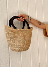 Load image into Gallery viewer, Petite Wing Shopper - Black Leather Handles