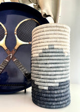 Load image into Gallery viewer, Rwandan Woven Vase/Wine Holder - Blues