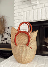 Load image into Gallery viewer, Natural Wing Shopper - Cognac Handles