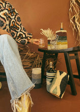 Load image into Gallery viewer, Rwandan Woven Vase/Wine Holder - Blues