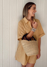 Load image into Gallery viewer, Petite Wing Shopper - Black Leather Handles