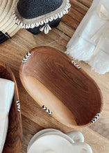 Load image into Gallery viewer, Large Oval Carved Olive Wood Bowl