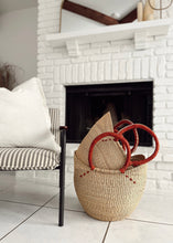 Load image into Gallery viewer, Natural Wing Shopper - Cognac Handles