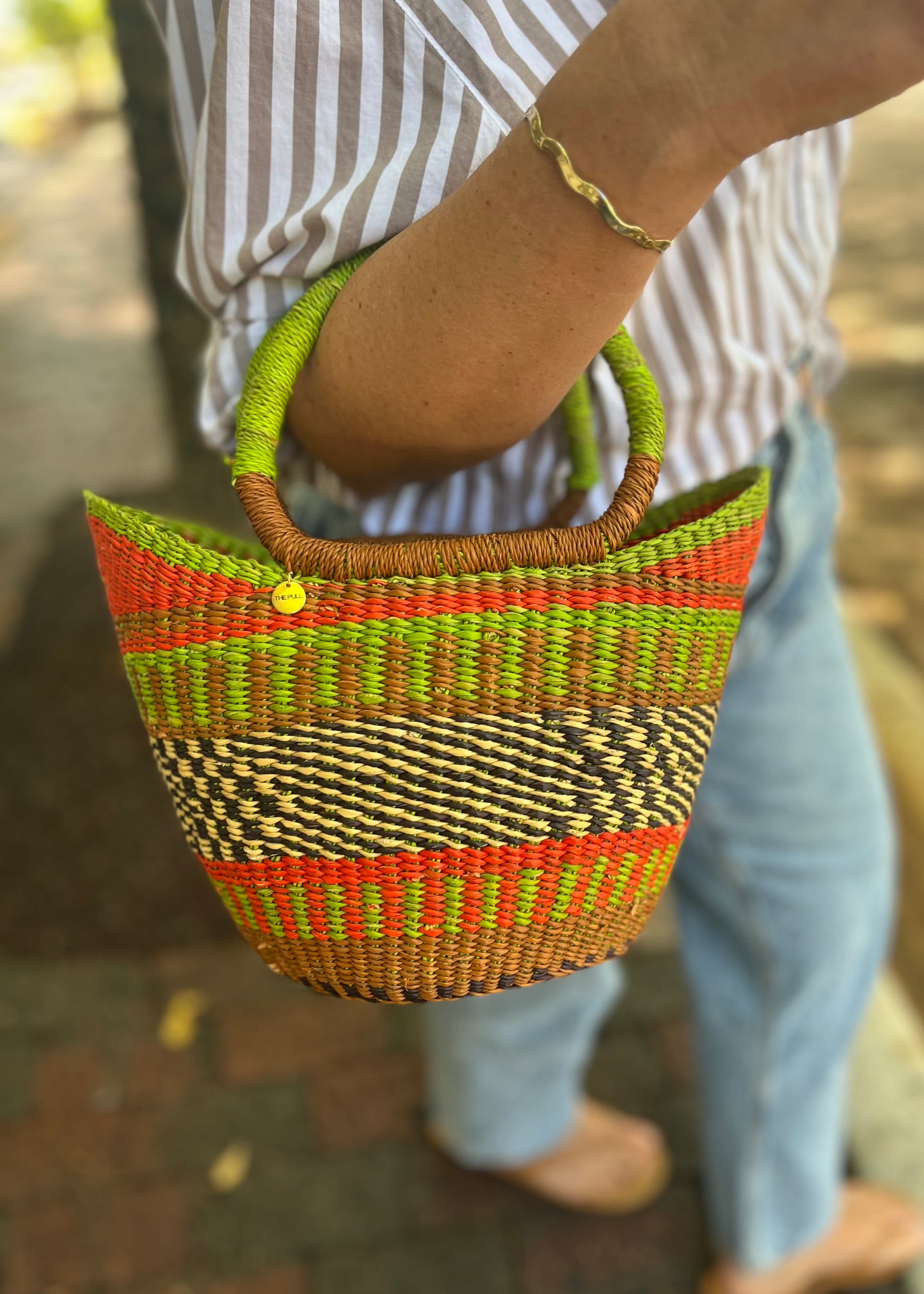 Petite Wing Shopper - poppy/lime