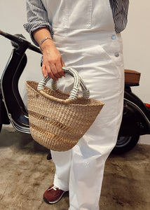 Petite Open Weave Shopper - Fabric Handles