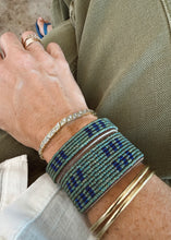 Load image into Gallery viewer, Tanzanian Leather Bracelet - Blue/Teal Stitches
