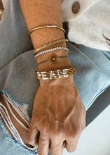 Load image into Gallery viewer, Peace Beaded Leather Bracelet
