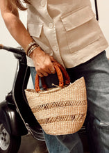 Load image into Gallery viewer, Petite Open Weave Shopper - Leather Handles
