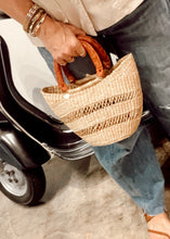 Load image into Gallery viewer, Petite Open Weave Shopper - Leather Handles
