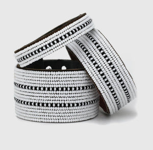 Tanzanian Black Dashes Leather Bracelet
