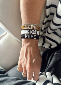 Hope Beaded Leather Bracelet