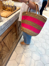 Load image into Gallery viewer, Large Sisal Tote - Neon Pink
