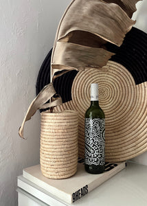 Rwandan Woven Vase/Wine Holder - Natural