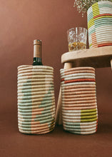 Load image into Gallery viewer, Rwandan Woven Vase/Wine Holder - Pinks
